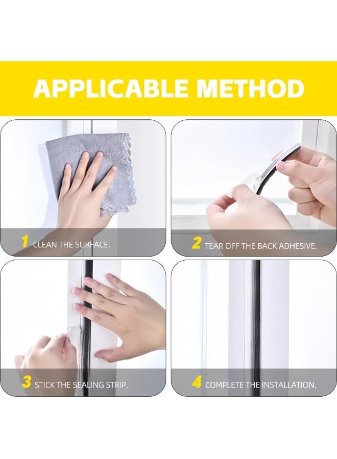 OSHIMA 10M Weather Stripping Door Window Seal Strip, Brush Seal Door Seal Self Adhesive Brush Weather Seal Strip, Draught Excluder for Doors Sealing Strip Brush Weatherstrip 9mm Wide X 9mm Thick - Image 4